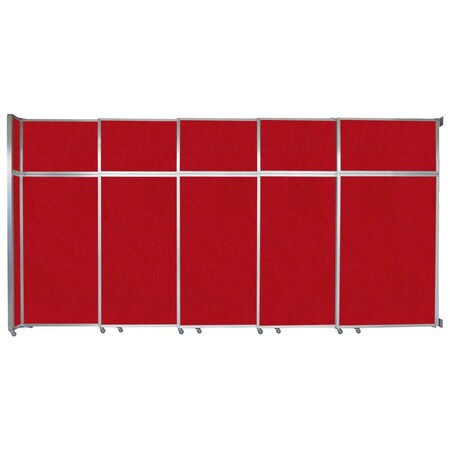 Versare Operable Wall Sliding Room Divider 15'7" x 8'5-1/4" Red Fabric 1072527